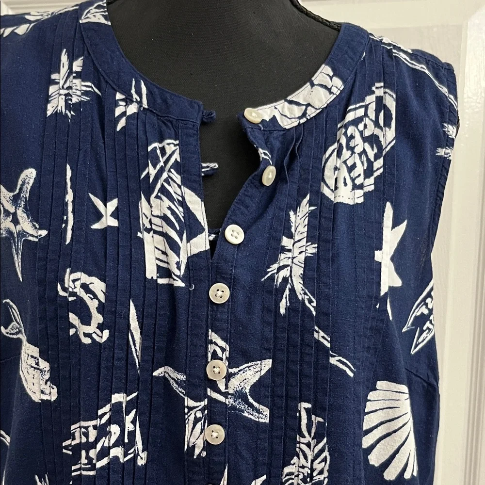Sonoma Blue and White Tropical Midi Dress - Picture 3 of 7